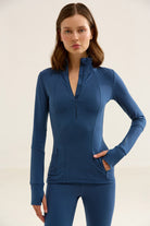 Birdiejay-Birdiesmooth Statement Half Zip Gece Mavi̇si̇ Yarim Fermuarli üst-Half Zip Üstler-2-Milagron.com