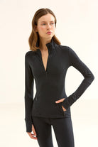 Birdiejay-Birdiesmooth Statement Half Zip Si̇yah Yarim Fermuarli üst-Half Zip Üstler-3-Milagron.com