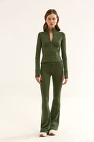 Birdiejay-Birdiesmooth Yoga Pants For Life Koyu Zeyti̇n Yeşi̇li̇ İspanyol Paça Yoga Ve Spor Tayti-2-Milagron.com