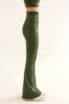 Birdiejay-Birdiesmooth Yoga Pants For Life Koyu Zeyti̇n Yeşi̇li̇ İspanyol Paça Yoga Ve Spor Tayti-4-Milagron.com