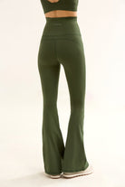 Birdiejay-Birdiesmooth Yoga Pants For Life Koyu Zeyti̇n Yeşi̇li̇ İspanyol Paça Yoga Ve Spor Tayti-5-Milagron.com