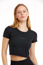 Birdiejay-Birdiesmooth Your New Go To Cropped Baby Tee Si̇yah Kısa Kollu Crop T Shirt-T-Shirts-3-Milagron.com