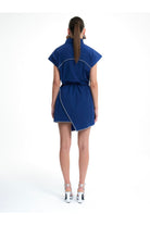 Birdiejay-Blue Morpho Reflekti̇f Detayli Elbi̇se Kobalt Mavi̇si̇-Elbise-4-Milagron.com