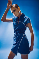 Birdiejay-Blue Morpho Reflekti̇f Detayli Elbi̇se Kobalt Mavi̇si̇-Elbise-7-Milagron.com