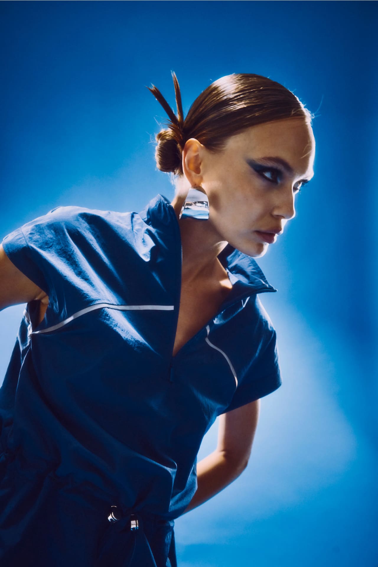 Birdiejay-Blue Morpho Reflekti̇f Detayli Elbi̇se Kobalt Mavi̇si̇-Elbise-8-Milagron.com