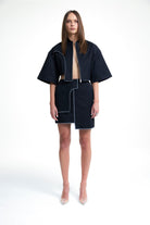 Birdiejay-Morpho Menelauss Reflektif Detaylı Crop Ceket Si̇yah-Ceket-3-Milagron.com