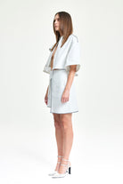 Birdiejay-Morpho Menelauss Reflekti̇f Detaylı Etek Kemi̇k Beyazı-Etek-2-Milagron.com