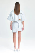 Birdiejay-Morpho Menelauss Reflekti̇f Detaylı Etek Kemi̇k Beyazı-Etek-3-Milagron.com