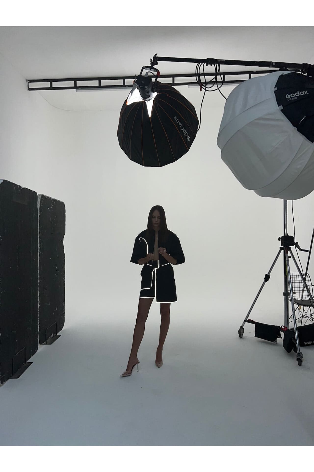 Birdiejay-Morpho Menelauss Reflekti̇f Detaylı Etek Si̇yah-Etek-6-Milagron.com