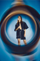 Birdiejay-Morpho Menelauss Reflekti̇f Detaylı Etek Si̇yah-Etek-8-Milagron.com