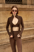 Birdiejay-Triangle Bra Kahverengi̇ Sporcu Ve Yoga Sütyeni̇-4-Milagron.com