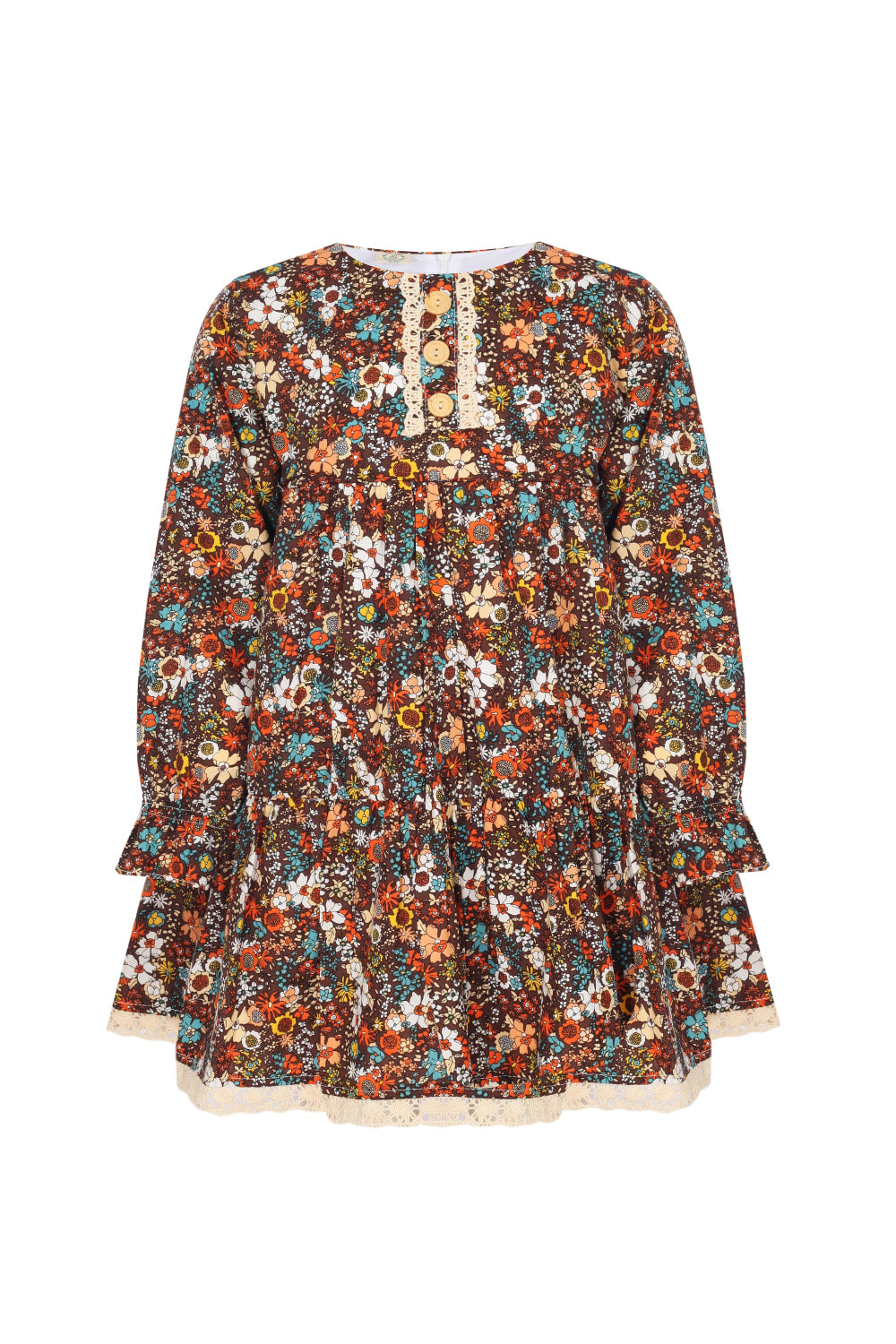 Bleu Lapin-Autumn Bloom-Çocuk Elbise & Tulum-2-Milagron.com