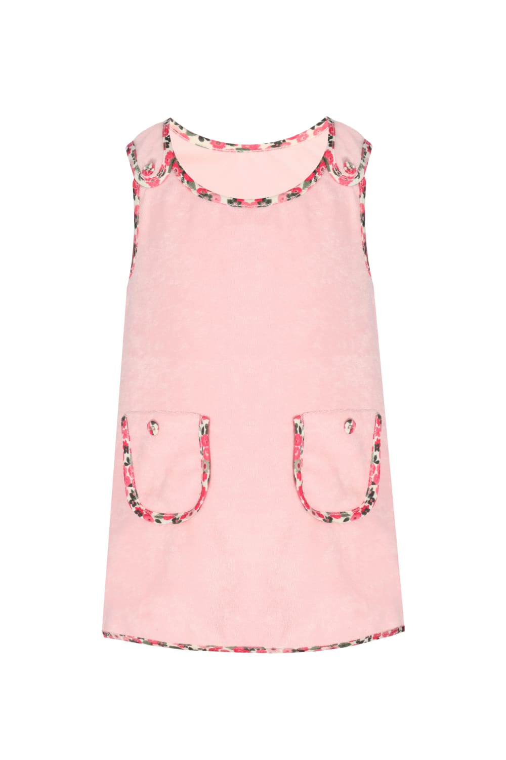 Bleu Lapin-Pink Flora Havlu Elbise-Çocuk Elbise & Tulum-2-Milagron.com