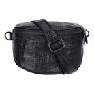 Bloominbag-Alora Noir Croc Siyah Deri Bel çantası-3-Milagron.com