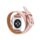Alpine Double Tour Blush Pink Hakiki Deri Apple Watch Kordonu - 44/45/46/49Mm