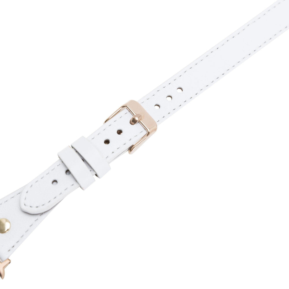 Alpine Double Tour Ivory White Hakiki Deri Apple Watch Kordonu - 44/45/46/49Mm