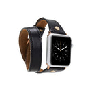 Alpine Double Tour Noir Black Hakiki Deri Apple Watch Kordonu - 44/45/46/49Mm