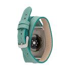 Alpine Slim Double Tour Aqua Hakiki Deri Apple Watch Kordonu - 44/45/46/49Mm