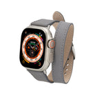 Alpine Slim Double Tour Stone Gray Hakiki Deri Apple Watch Kordonu - 44/45/46/49Mm