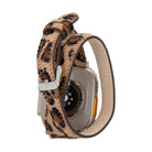 Alpine Slim Double Tour Wild Leopard Hakiki Deri Apple Watch Kordonu - 44/45/46/49Mm