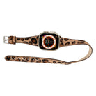 Alpine Slim Double Tour Wild Leopard Hakiki Deri Apple Watch Kordonu - 44/45/46/49Mm