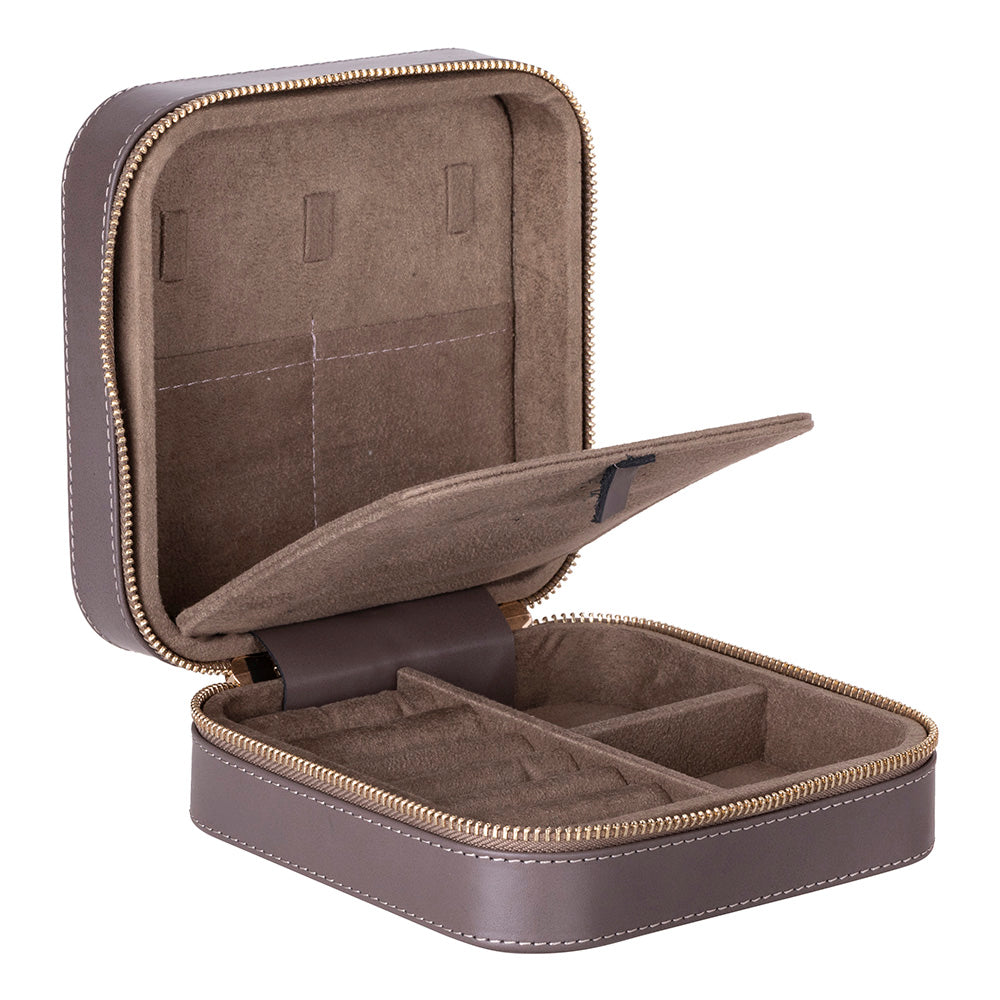 Bloominbag-Amanda Mushroom Taupe Grande – Gerçek Deri Takı & Mücevher Kutusu-Takı Çantası-3-Milagron.com