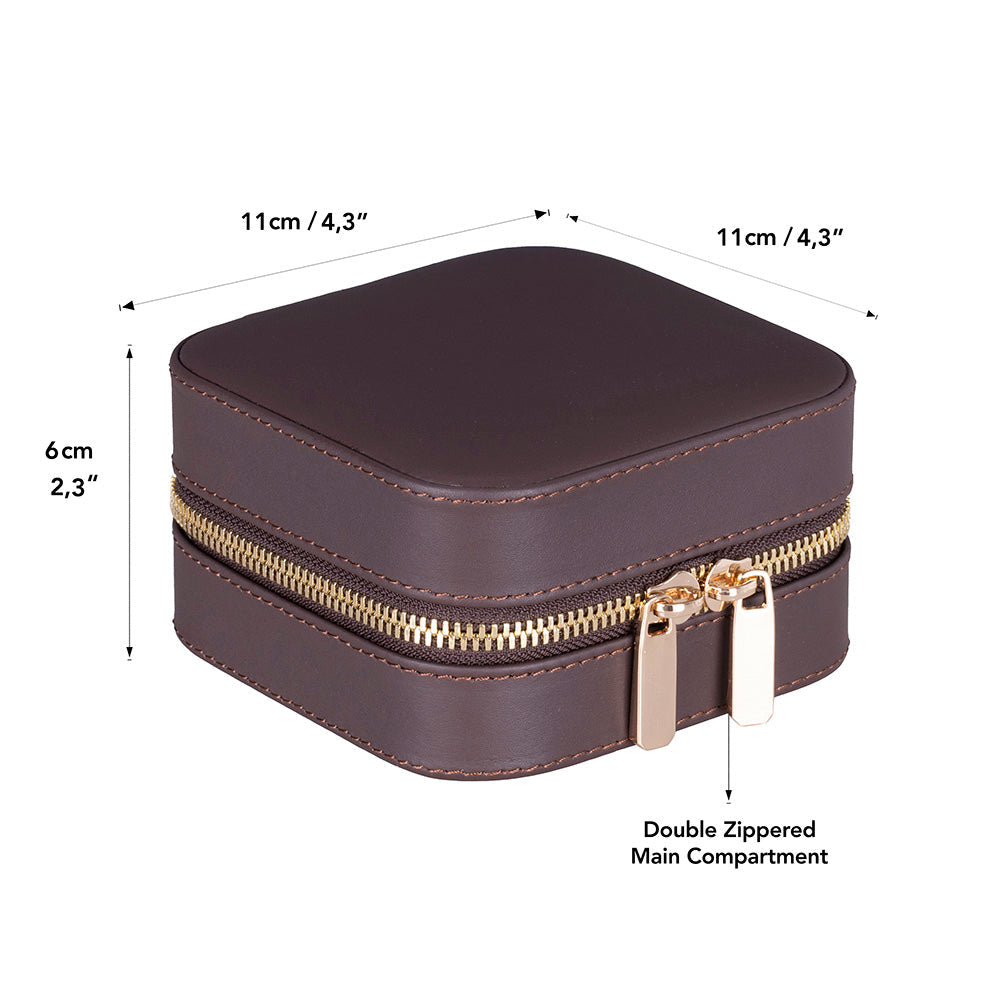 Amanda Mushroom Taupe Medium Gerçek Deri Takı & Mücevher Kutusu - 3