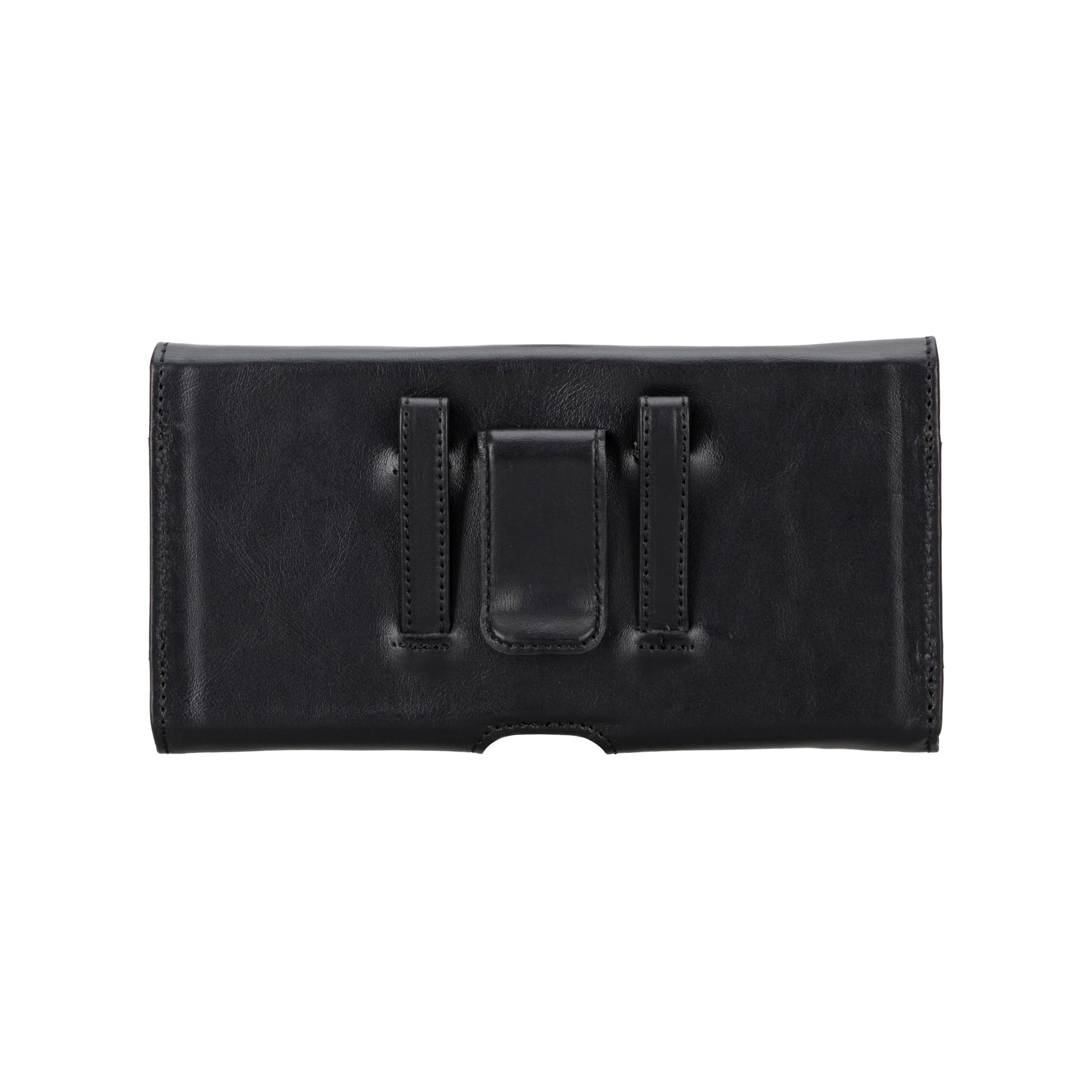 Arc Clip Onyx Black Leather 6.9" Phone Case