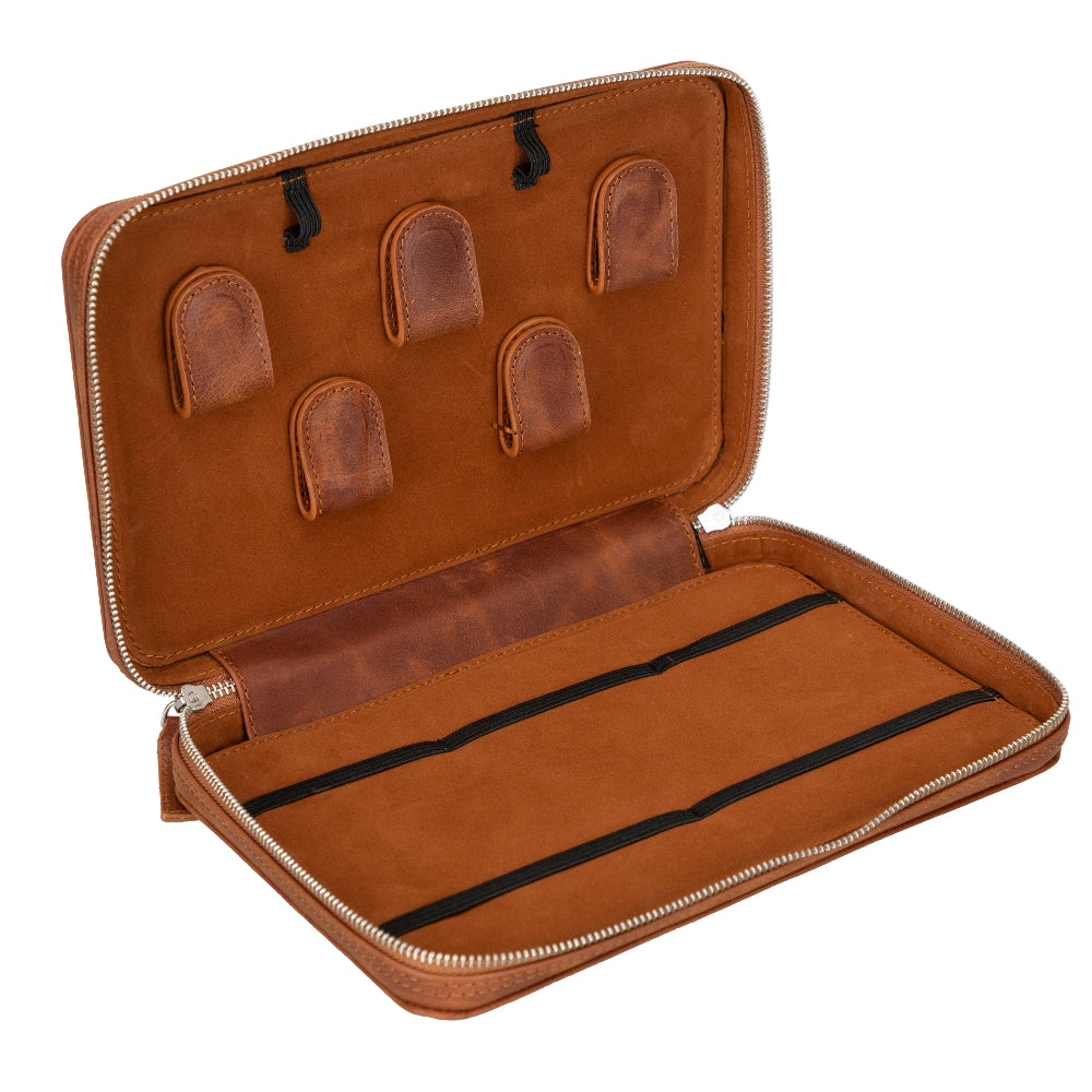 Bloominbag-Arcadia Deep Brown Premium Deri Teknoloji Kablo & Aksesuar Düzenleyici-1-Milagron.com