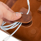Bloominbag-Arcadia Deep Brown Premium Deri Teknoloji Kablo & Aksesuar Düzenleyici-5-Milagron.com