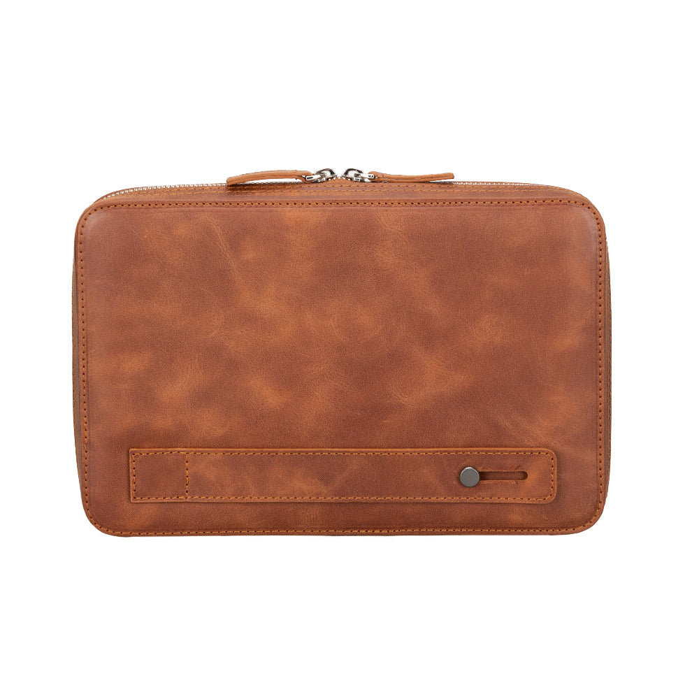 Bloominbag-Arcadia Sandy Tan Premium Deri Teknoloji Kablo & Aksesuar Düzenleyici-3-Milagron.com