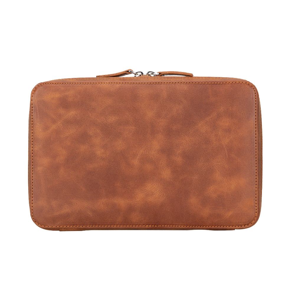 Bloominbag-Arcadia Sandy Tan Premium Deri Teknoloji Kablo & Aksesuar Düzenleyici-4-Milagron.com