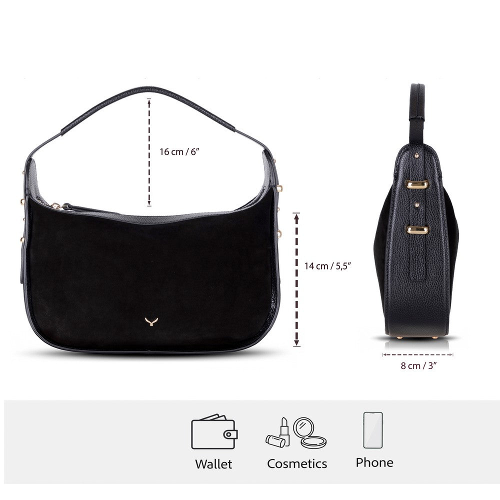 Bloominbag-Arden Noir Süet & Hakiki Deri Kadın Omuz çantası – Premium Kadın Tote Bag-3-Milagron.com