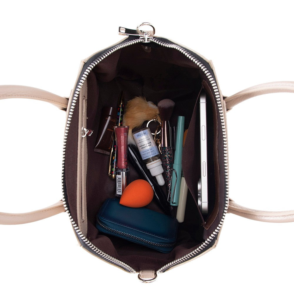 Bloominbag-Aria Mink Taupe Medium Hakiki Deri Kadın El & Omuz çantası-4-Milagron.com