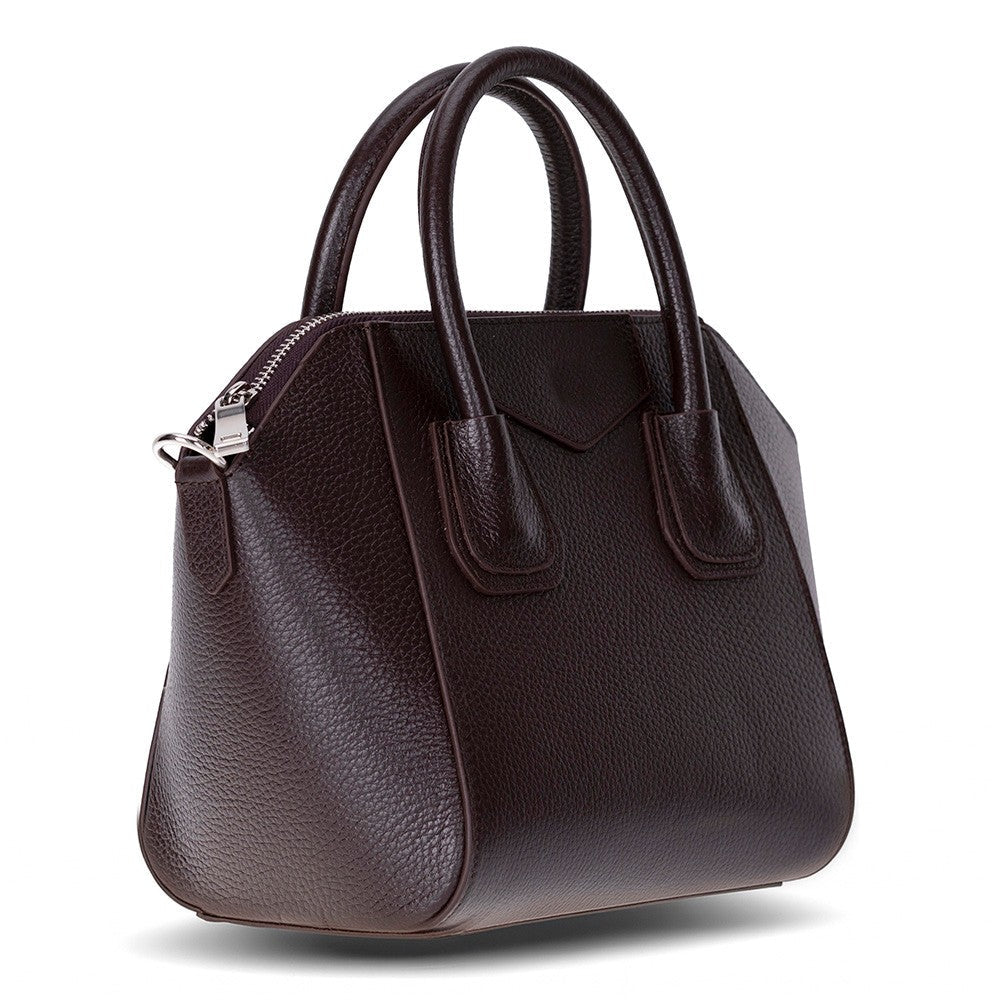 Bloominbag-Aria Walnut Brown Small Hakiki Deri Kadın El & Omuz çantası-2-Milagron.com
