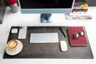 Atelier 91 Ash Gray Leather Desk Mat - Medium
