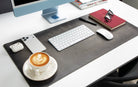 Atelier 91 Ash Gray Leather Desk Mat - Medium