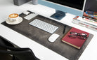 Atelier 91 Ash Gray Leather Desk Mat - Medium