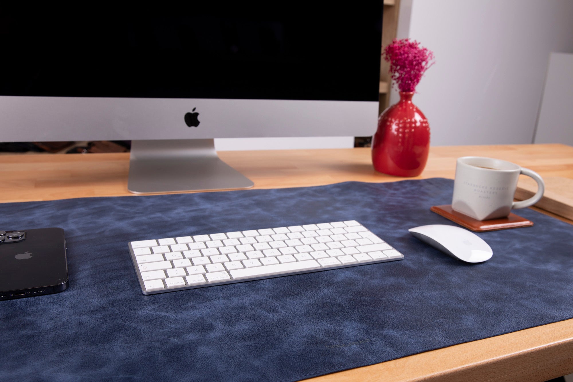 Atelier 91 Midnight Marine Leather Desk Mat - Large