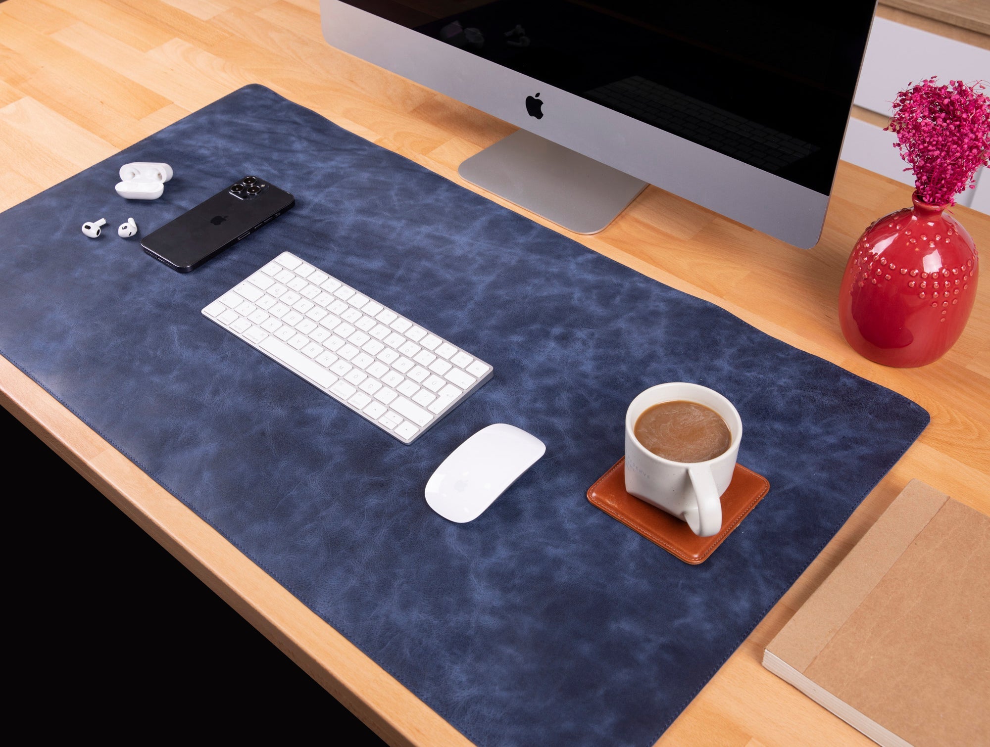 Atelier 91 Midnight Marine Leather Desk Mat - Large
