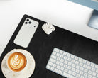 Atelier 91 Noir Black Leather Desk Mat - Medium