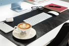 Atelier 91 Noir Black Leather Desk Mat - Medium
