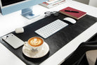 Atelier 91 Noir Black Leather Desk Mat - Medium