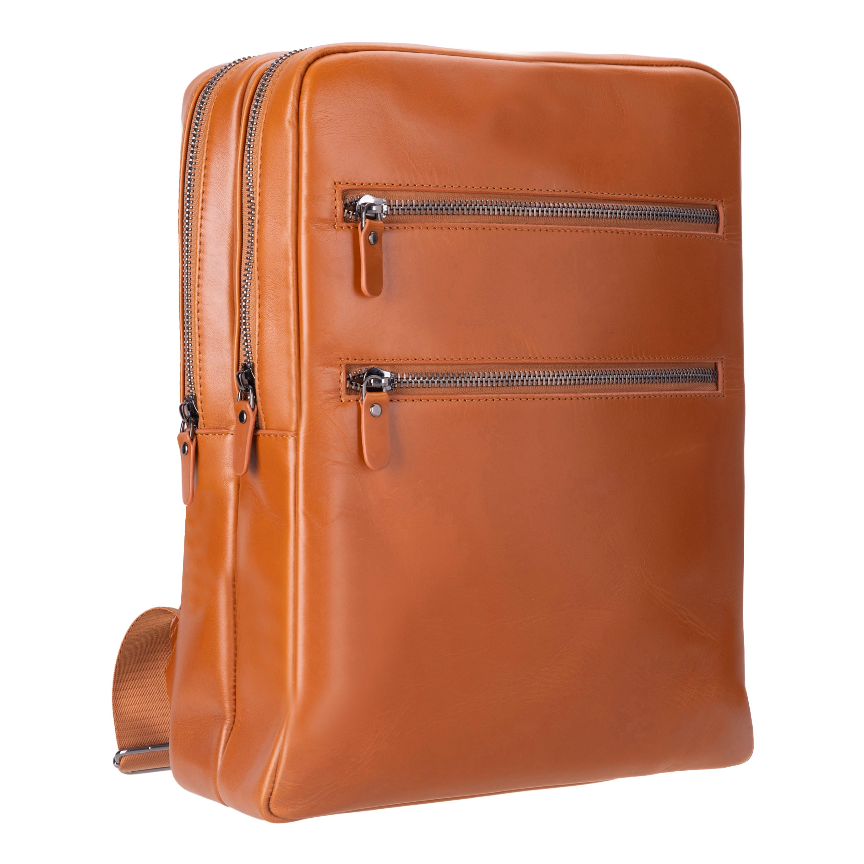 Atelier Classic Tan Hakiki Deri Laptop Sırt Çantası – 16” Uyumlu