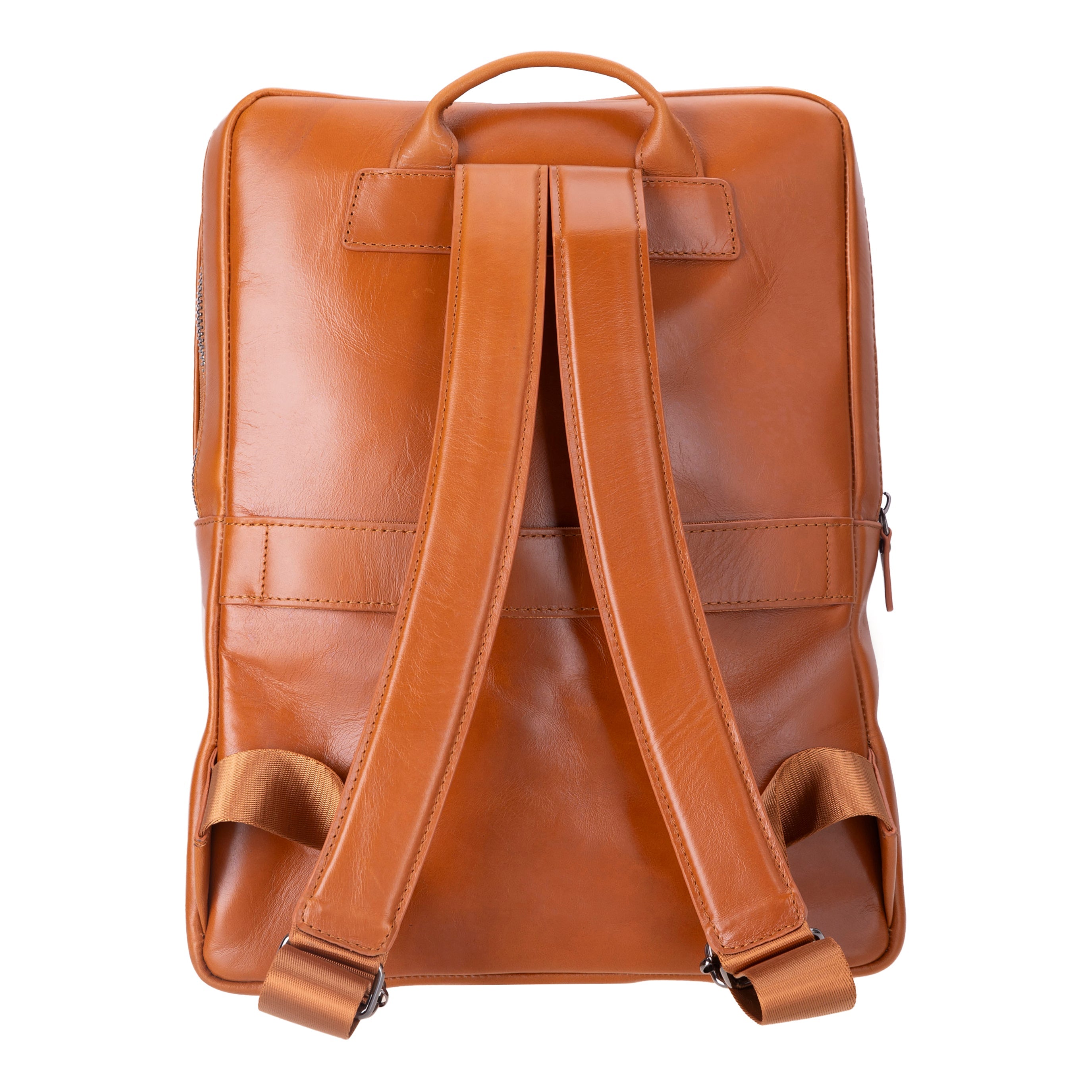 Atelier Classic Tan Hakiki Deri Laptop Sırt Çantası – 16” Uyumlu