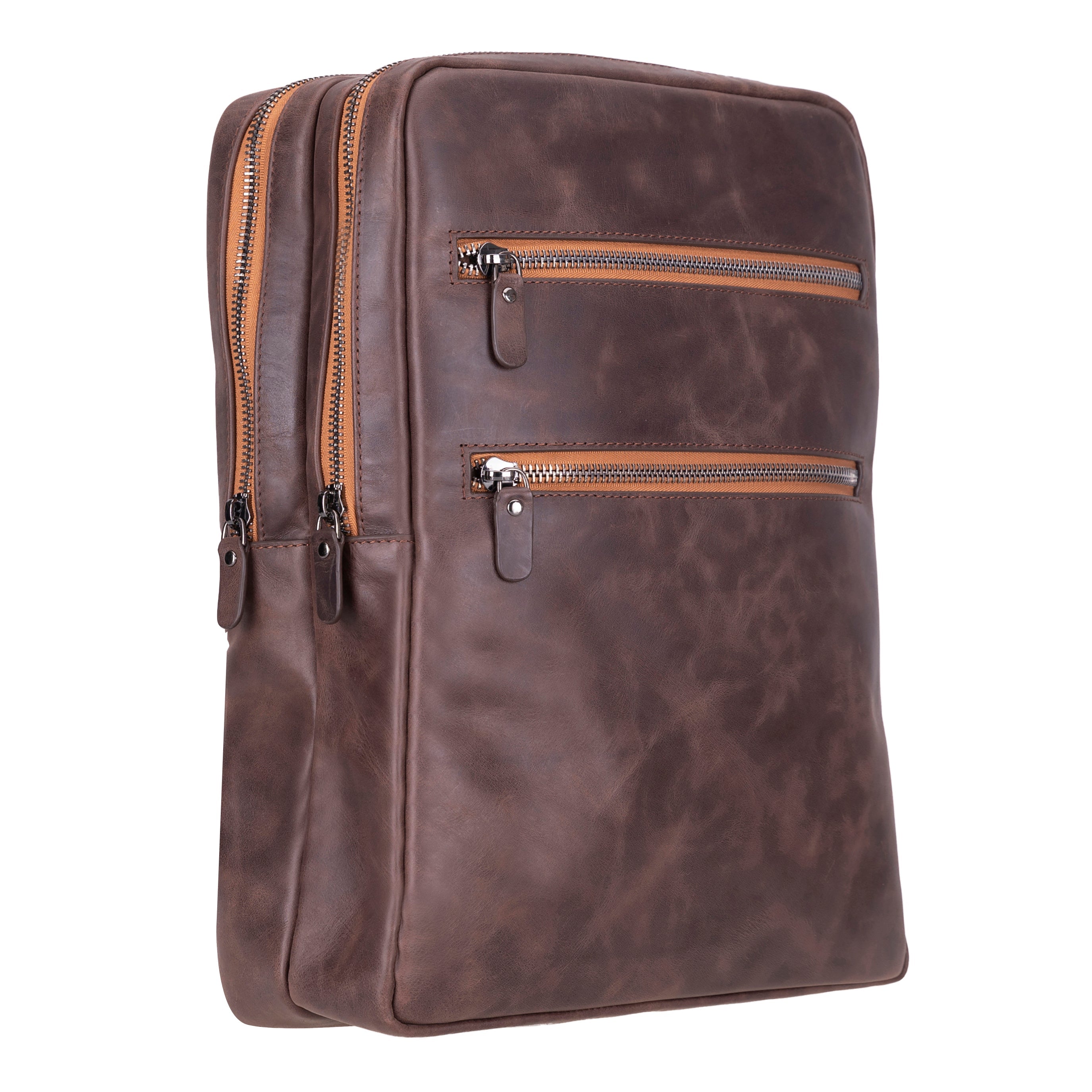 Atelier Espresso Brown Hakiki Deri Laptop Sırt Çantası – 16” Uyumlu