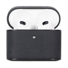 Aurel Clip Coal Black Hakiki Deri Airpods 3 Kılıfı – Airpods 3 Uyumlu Charm Case