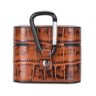 Aurel Clip Crocodile Brown Hakiki Deri Airpods 3 Kılıfı – Airpods 3 Uyumlu Charm Case