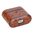Aurel Clip Crocodile Brown Hakiki Deri Airpods 3 Kılıfı – Airpods 3 Uyumlu Charm Case