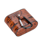 Aurel Clip Crocodile Brown Hakiki Deri Airpods 3 Kılıfı – Airpods 3 Uyumlu Charm Case
